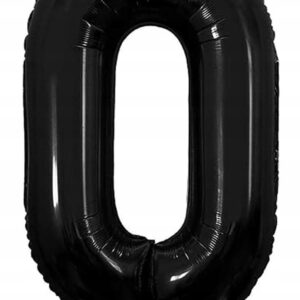 Duży Balon foliowy Czarny cyfra 0 zero 38 cali 96 cm 1 sztuka
