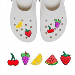 Przypinki do Crocs OWOCE do butów telefonu torby zestaw 5 szt