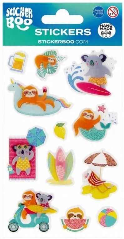 Naklejki Sticker BOO Koala, Leniwiec - Brokatowe, Handmade