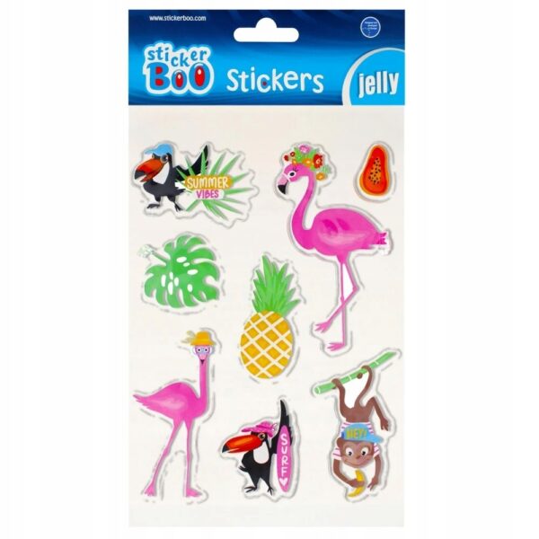 Naklejki Żelowe 15x20 cm Flamingi Sticker Boo