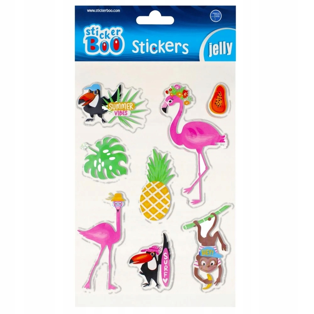 Naklejki Żelowe 15x20 cm Flamingi Sticker Boo