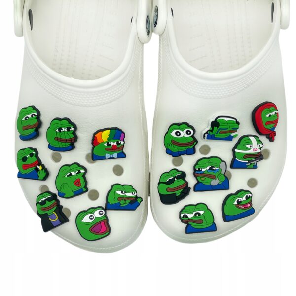 Przypinka Pepe the Frog, Pepe Coin do Crocs butów klapków telefonu torebki - obrazek 3