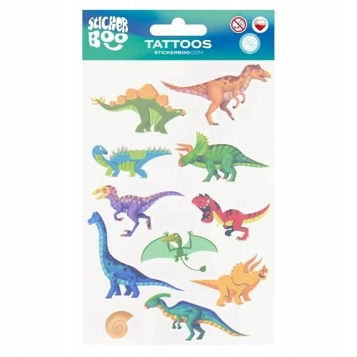 Tatuaż Zmywalny Dinozaury 10x18 cm STICKER BOO