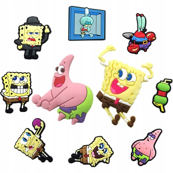 Duże XL Przypinki SpongeBob do Crocs butów klapków telefonu torebek plecaki - obrazek 4