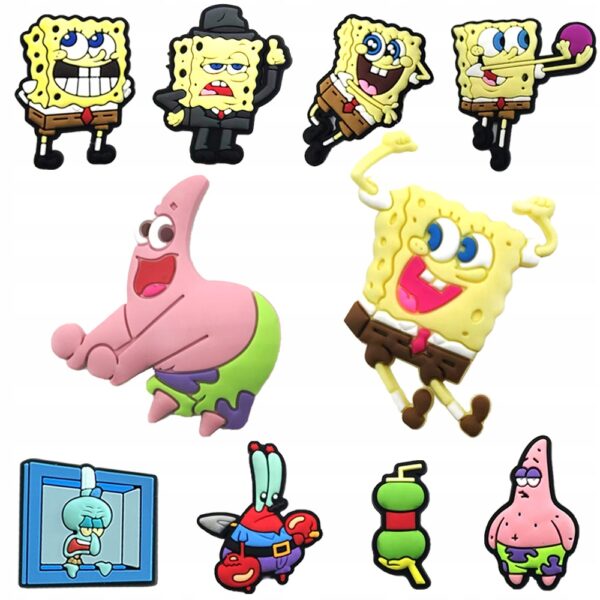 Duże XL Przypinki SpongeBob do Crocs butów klapków telefonu torebek plecaki - obrazek 2