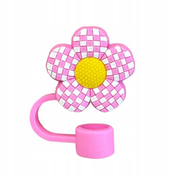Silikonowa Nasadka na Słomkę Kubek Stanley KWIAT STOKROTKA FLOWERS 1szt - obrazek 3