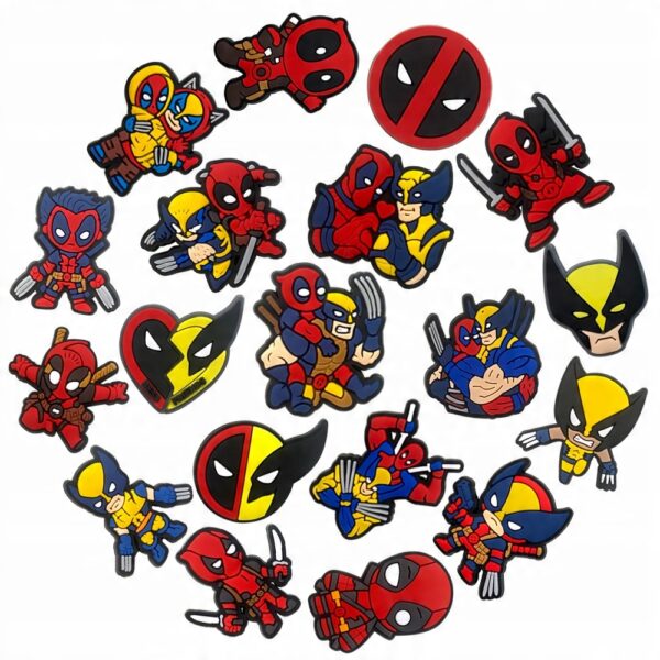 Przypinka Deadpool & Wolverine do Crocs butów klapków telefonu torby - obrazek 4