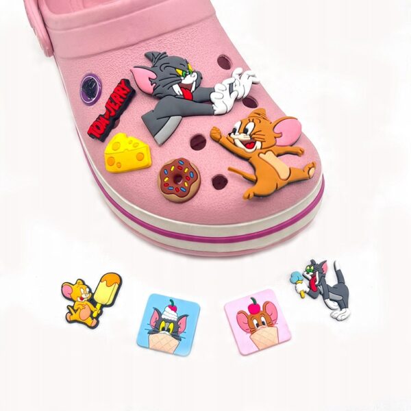 Duże XL Przypinki Tom i Jerry do Crocs butów klapków telefonu torebek - obrazek 3