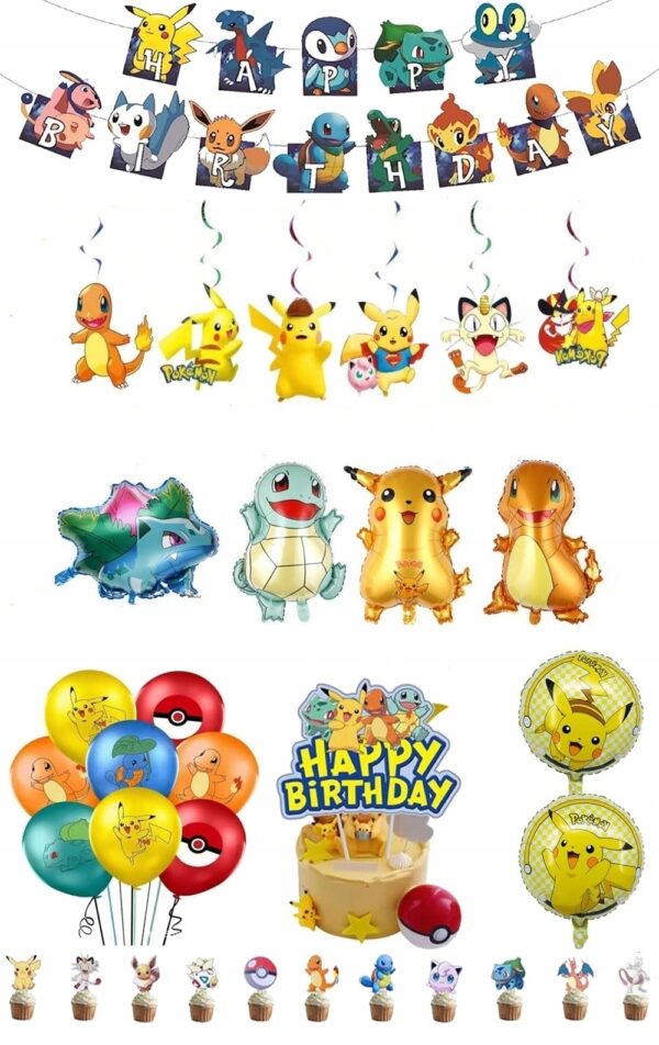 Pokémon Zestaw XL Dekoracji Urodzinowych