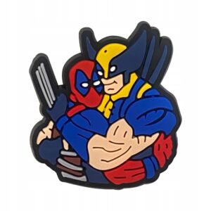 Przypinka Deadpool & Wolverine do Crocs butów klapków telefonu torby plecak