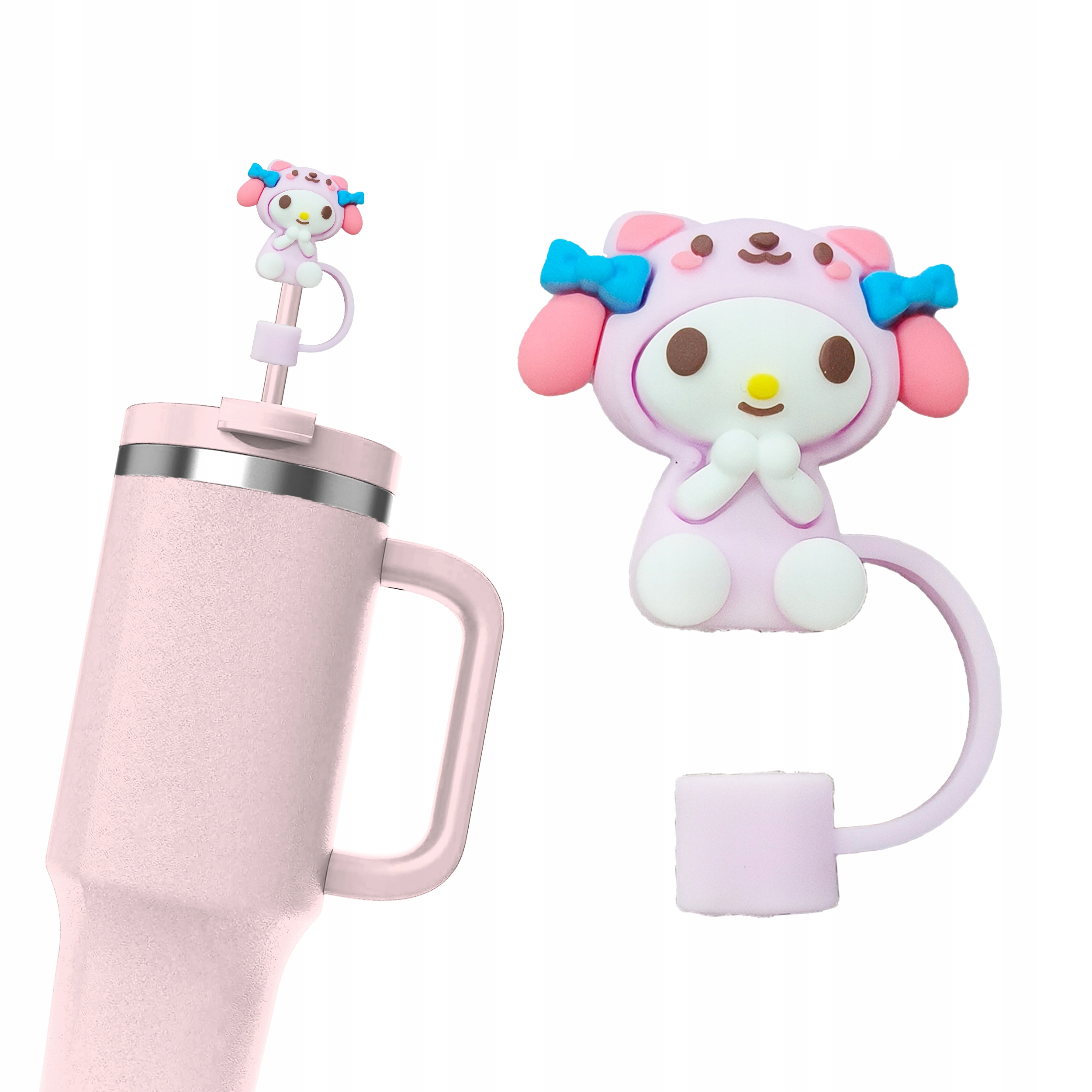 Silikonowa Zatyczka na Słomkę Kubek Stanley Hello Kitty MY MELODY Kawaii
