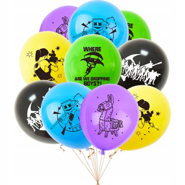 Zestaw dekoracji urodzinowych Fortnite + Girlanda + Topper na tort i Toppery - Oro Party - obrazek 4