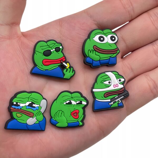 Przypinka Pepe the Frog, Pepe Coin do Crocs butów klapków telefonu torebki - obrazek 4