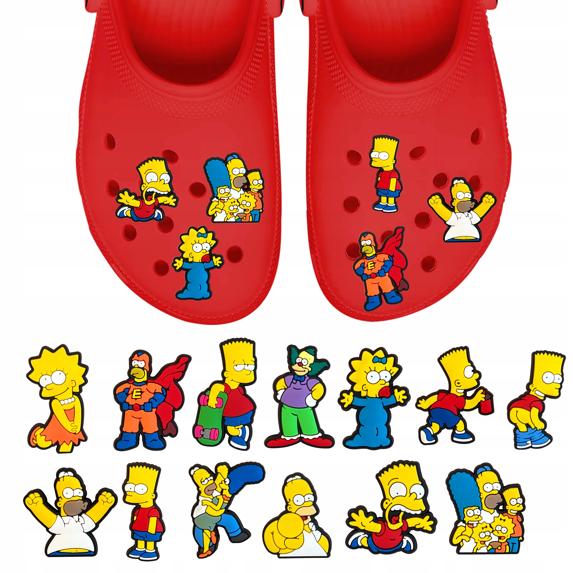 Przypinki do Crocs SIMPSONS do butów telefonu torby zestaw 16 szt