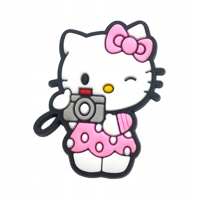Przypinka Aparat Różowa Hello Kitty do Crocs