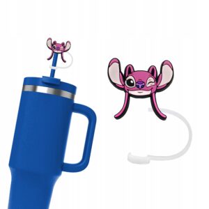Silikonowa Nasadka na Słomkę Kubek Stanley LILO I STITCH ANGEL 1 szt
