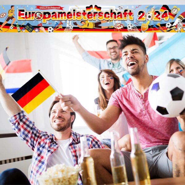 TŁO PIŁKARSKIE BANER EURO 2024 DEKORACJA URODZINY PIŁKA NOŻNA 280 x 40 cm - obrazek 4
