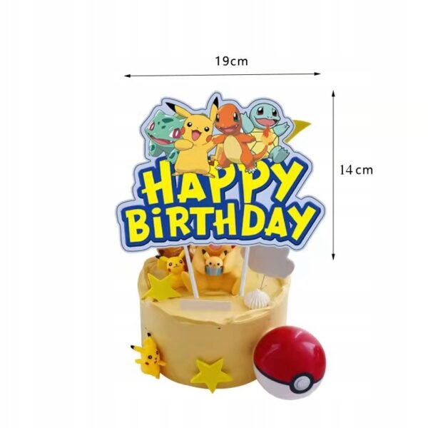 Toppery Pokémon z Pikachu – Oro Party | Duży Topper na Tort + 24 Toppery na Babeczki | Dekoracje Urodzinowe - obrazek 4