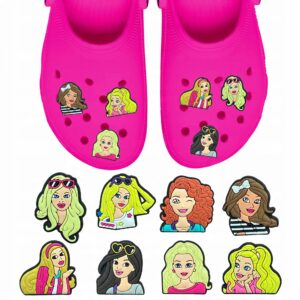 Przypinki do Crocs BARBIE do butów telefonu torby zestaw 8 szt