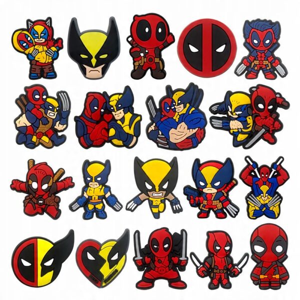 Przypinka Deadpool & Wolverine do Crocs butów klapków telefonu torby - obrazek 2