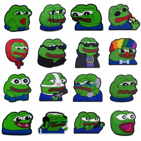 Przypinka Pepe the Frog, Pepe Coin do Crocs butów klapków telefonu torebki - obrazek 2