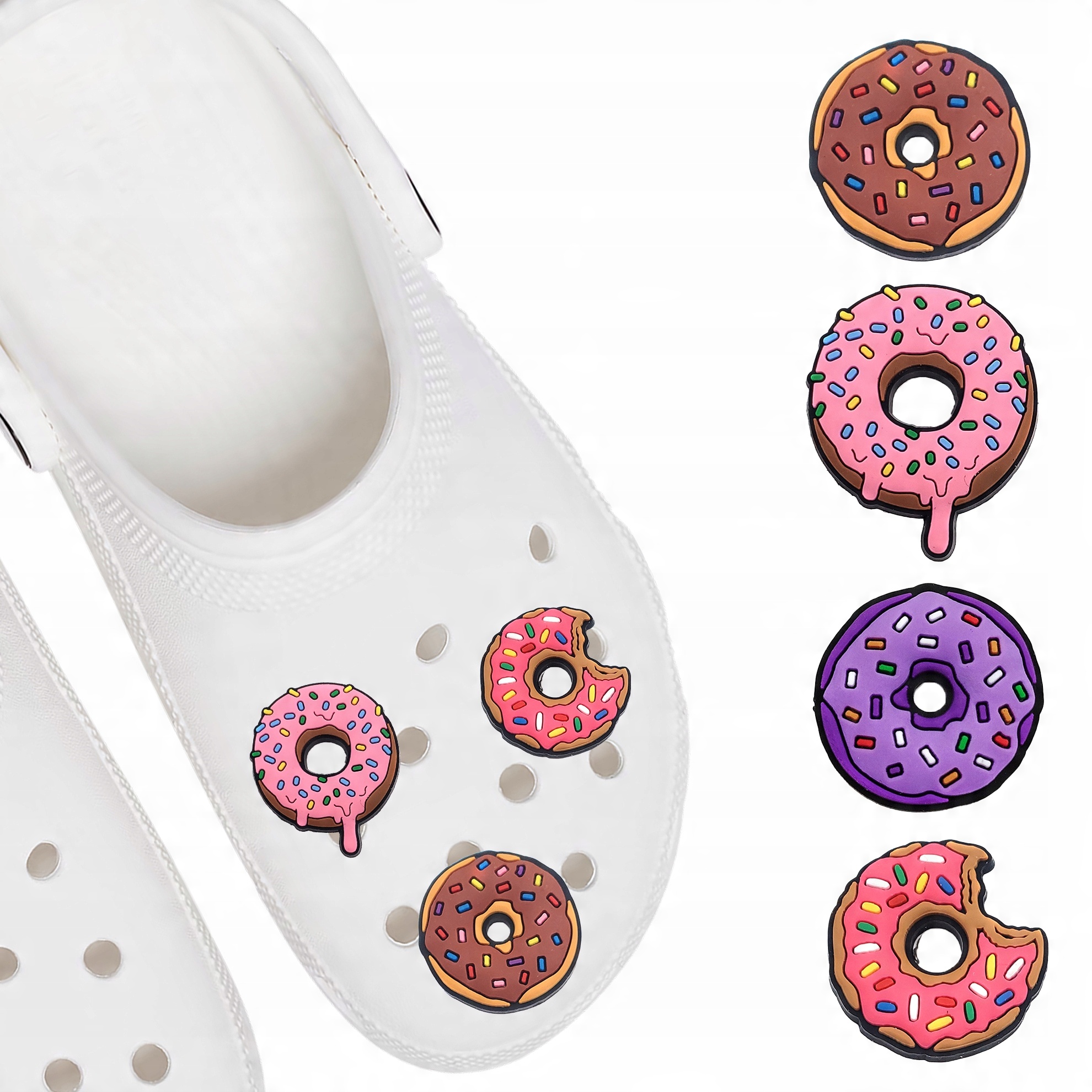 Przypinki do Crocs DONUTS PĄCZKI do butów telefonu torby zestaw 4 szt
