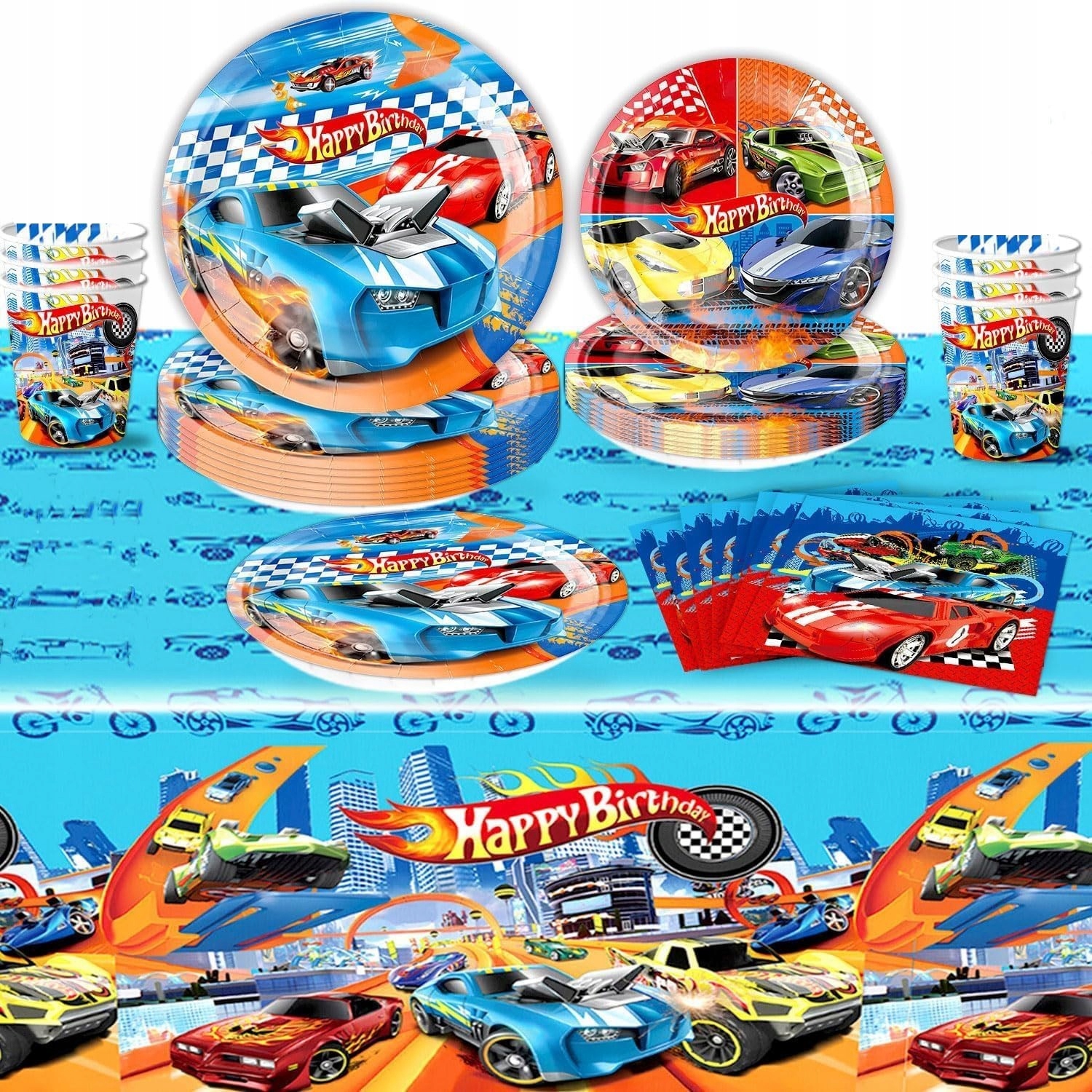 Oro Party Zestaw Dekoracji na stół Hot Wheels Auta Cars