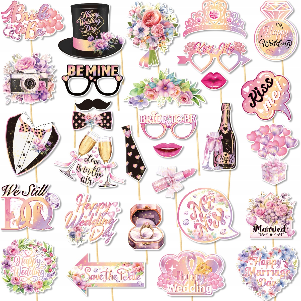 GADŻETY ŚLUBNE REKWIZYTY DO ZDJĘĆ SELFIE FOTOBUDKA ŚLUB WESELE